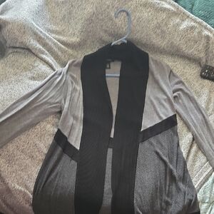White House Black Market Charcoal and Black Cardigan